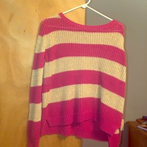 Pink cream stripped sweater
